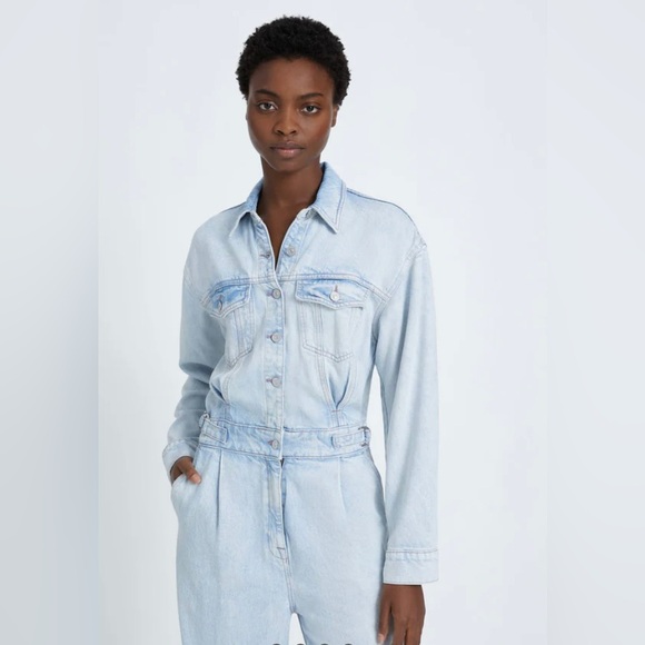 7 For All Mankind Denim Lustre Balloon Sleeve Jumpsuit ✨ Isadora | so soft!! - Picture 2 of 15